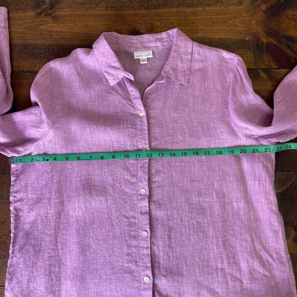 J. Jill Love Linen Muted Pink Long Sleeve Button Front Shirt Women's Medium - Picture 7 of 8